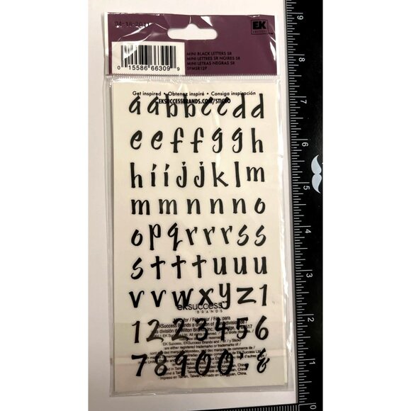 2011 EK Sticko Mini Black Letters SR Alphabet Stickers Script Font SPMSR12P - Picture 3 of 4